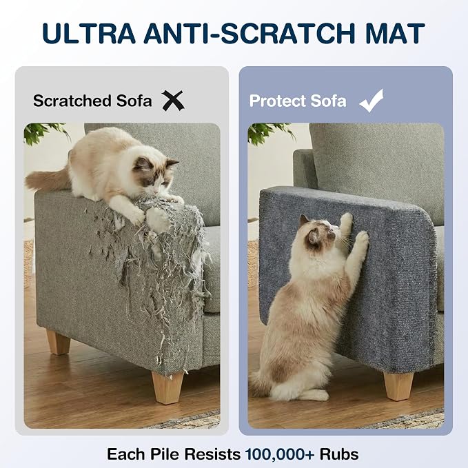 2 Pack Cat Scratcher Mat Roll for Furniture & Couch Protection | Total 157.5" x - Image 5
