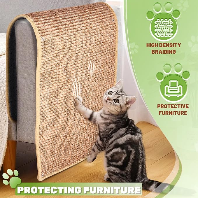 Natural Sisal Cat Scratcher Mat, Wall Scratcher Carpet, Cat Climbing Wall - Image 5