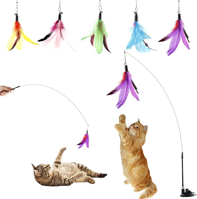 Cat Feather Toys Interactive Cats by Dorakitten