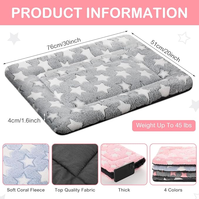 VitalCozy 4 Pcs Dog Crate Pads, Ultra Soft Warm Washable Anti-Slip Kennel Bed - Image 2