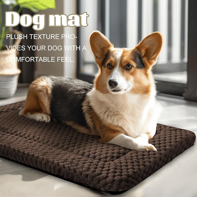 Dog Bed Crate Mat, Soft Durable Washable Anti-Slip Kennel Pad - Image 2