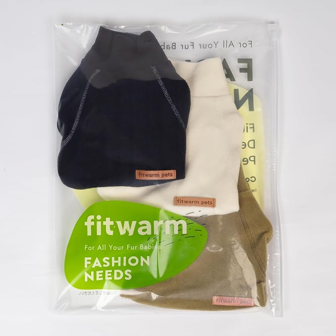 Fitwarm 3 Pack Classic Fleece Dog Sweater, Winter Clothes - Image 9