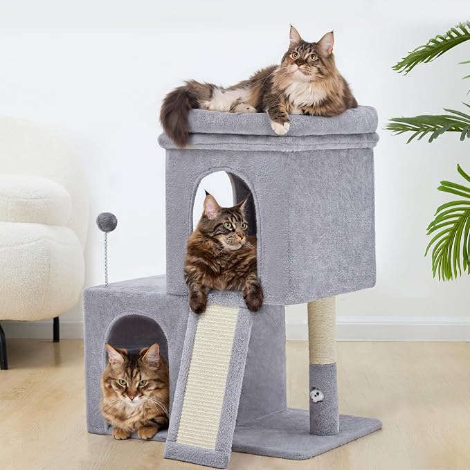 32inch Tall Cat Tree with 2 cat condo - Image 2