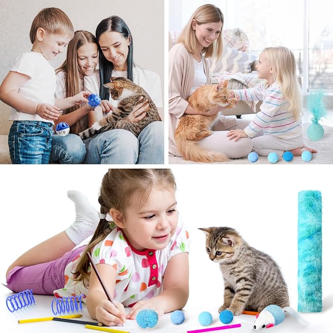 24 Pcs Cat Toys Set Interactive Kitten Toys Pack Including Collapsible Play - Image 6