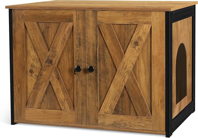 Dwanton Litter Box Enclosure, Cat Litter Box Furniture Hidden, Reversible by DWANTON