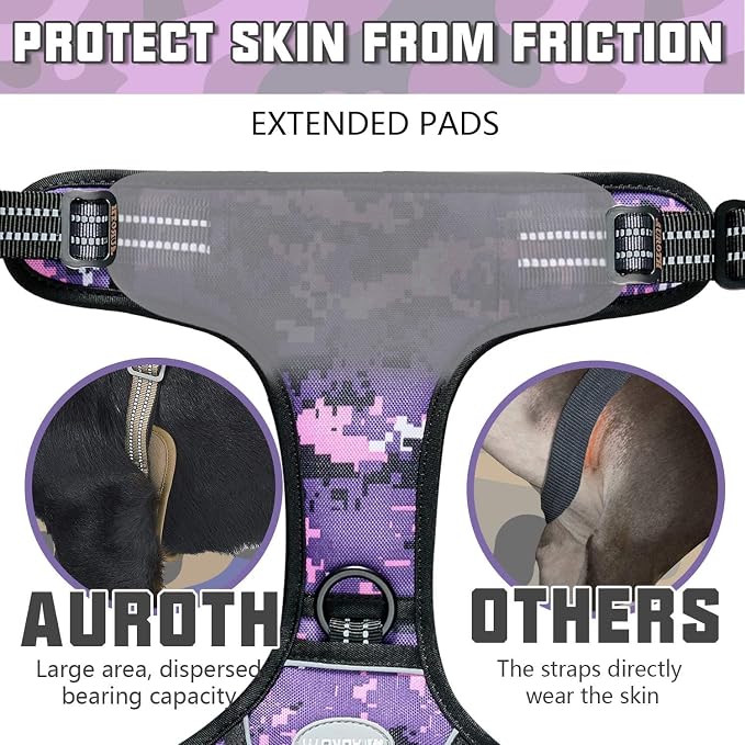 AUROTH Tactical Dog Harness for Small Medium Large Dogs No Pull Adjustable Pet - Image 3