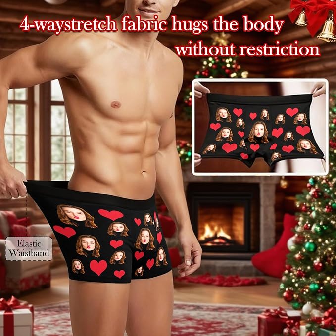 M YESCUSTOM Custom Faces Funny Short Briefs Gift - Image 2