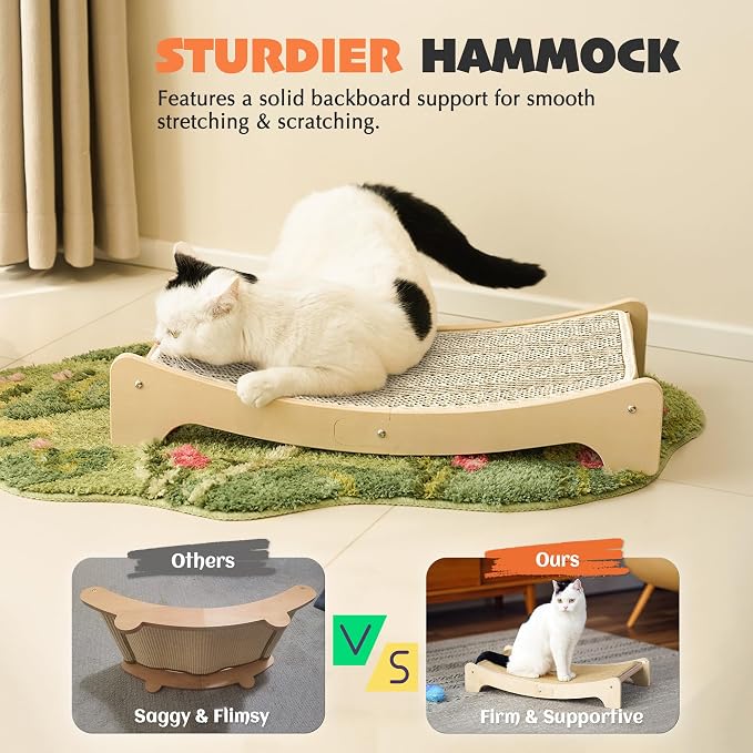 PETKARAY Sisal Cat Scratching Board, Curved Sisal Cat Scratcher, Large Indoor - Image 4