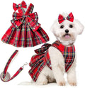 PETCARE Cute Dog Dress Clothes for Small Dogs Cats Girl Female Red Plaid Bow by PETCARE