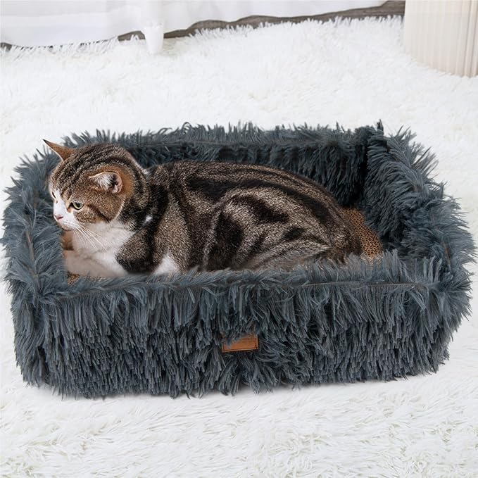 Fluffy Cat Scratcher Bed Box by TIGOADT