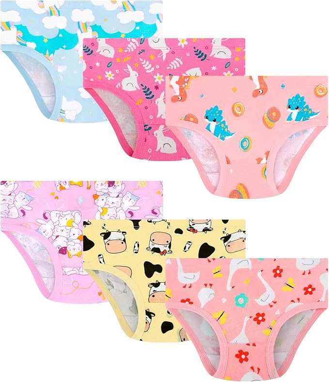 Girls and Toddlers 100% Cotton Underwear Tagless Soft Panties Size 2-3T by JAHSIYI