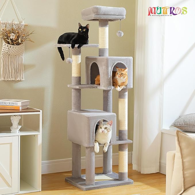 62-Inch Cat Tree for Indoor Cats, Large Cat Tower - Image 2
