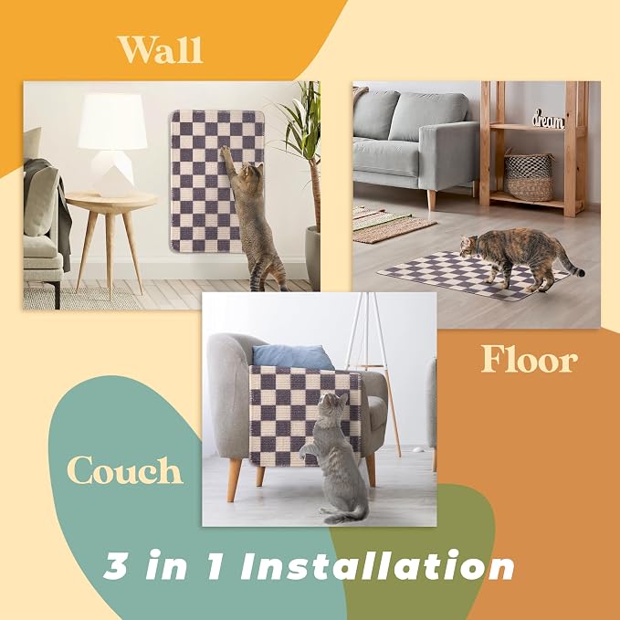 Sisal Cat Scratcher, Cat Wall Scratcher, Couch Protector from Cat Scratching - Image 3