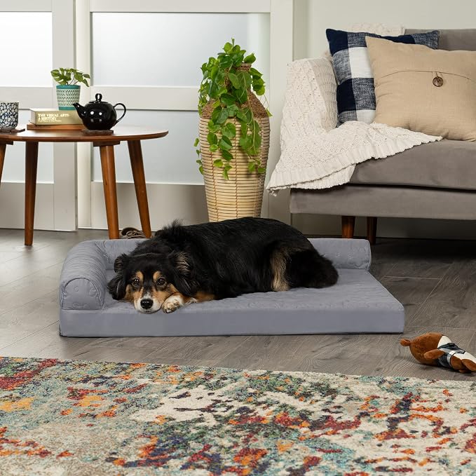 Furhaven Cooling Gel Dog Bed for Large/Medium Dogs w/ Removable Bolsters & - Image 3