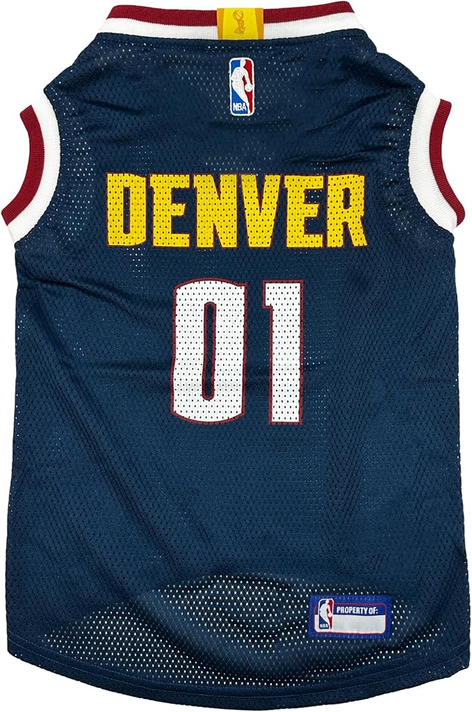 Pets First NBA Denver Nuggets Dog Jersey, Small- Tank Top Basketball Pet Jersey by PETSFIRST