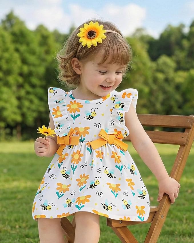 Mioglrie Baby Girl Dress Summer Girl Clothes Infant Outfits Newborn Ruffle - Image 2
