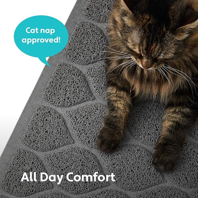 MIGHTY MONKEY Waterproof BPA Free Cat Litter Box Trapping Mat, Easy Clean Floors - Image 8