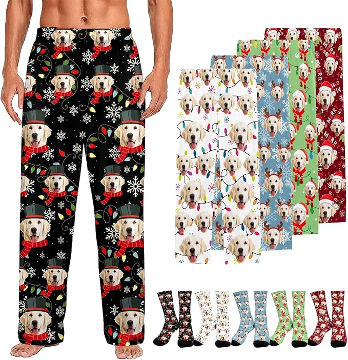 Custom Couple Pajama Pants Sock by FUNAO