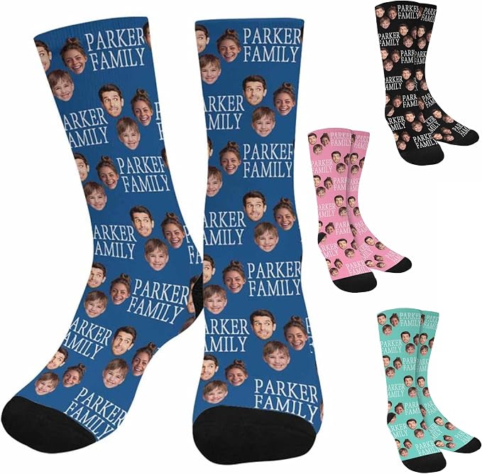 Artsadd Custom Face Socks for Women Men Cat Dog Lovers, Customized Unisex Funny by Artsadd