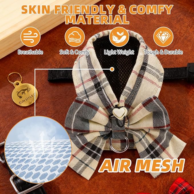 KOOLTAIL Small Dog Harness and Leash Set, Cute Puppy Vest Harnesses - Image 3