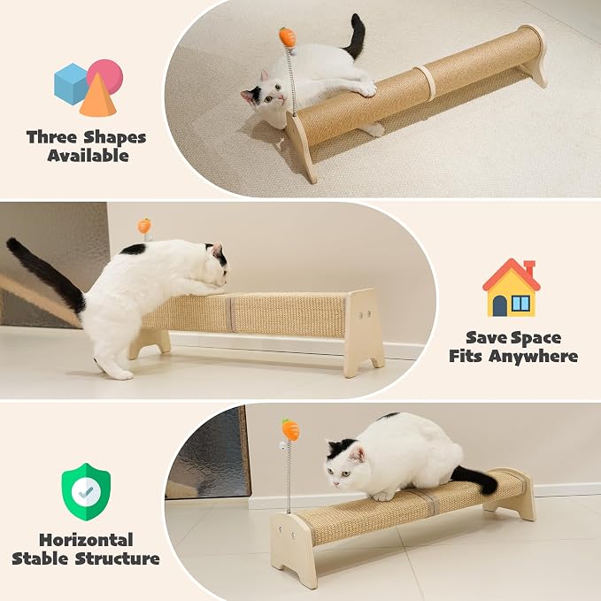 PETKARAY Horizontal Scratching Post, Large Cat Scratcher - Image 5