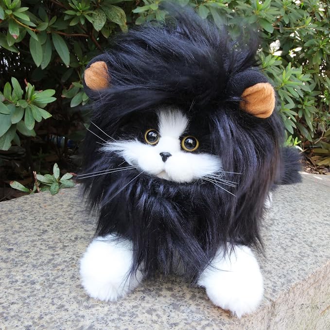 Lion Mane Wig for Cat, Funny Pet Cat & Puppy Costumes for Halloween & Christmas - Image 3
