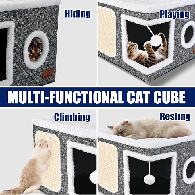 Cat Beds for Indoor Cats, Large Cat Cave Bed - Image 7