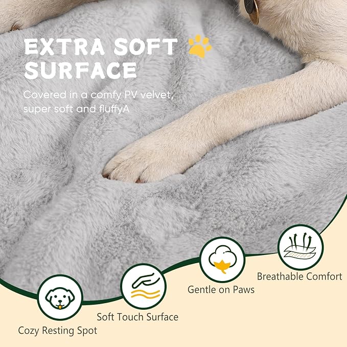 Dog Crate Pad Washable, Ultra Soft Plush Crate Mat - Image 3