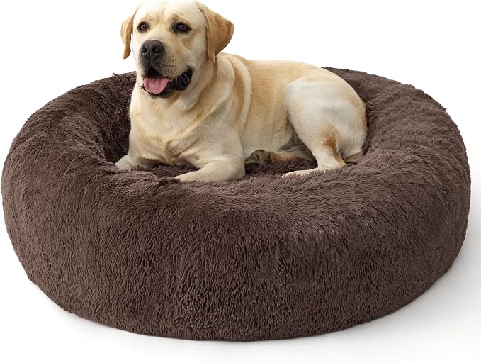 Bedsure Calming Dog Bed for Extra Large Dogs - 45in Donut Washable Large Pet Bed by BEDSURE