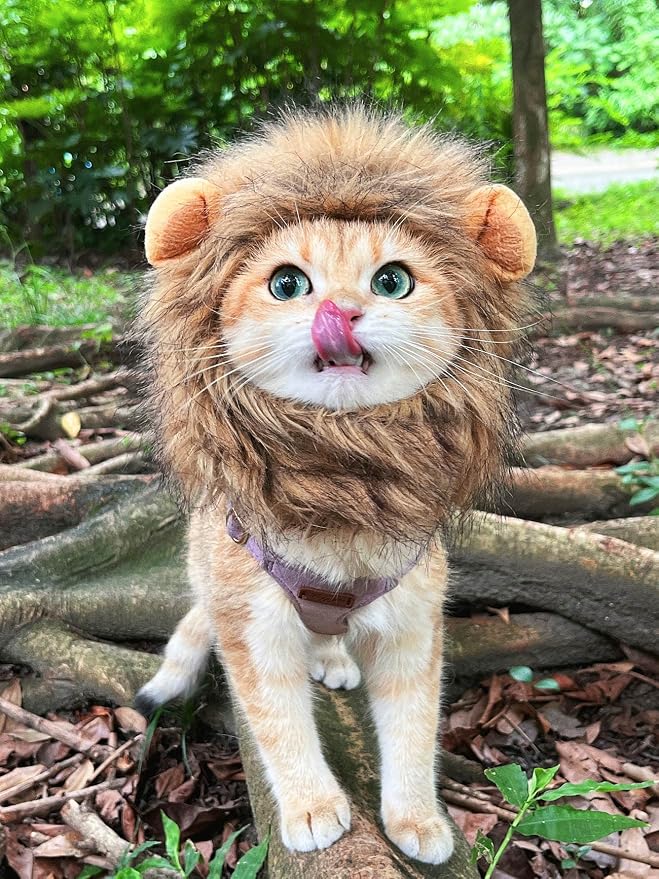 Lion Mane Wig for Cat, Funny Pet Cat & Puppy Costumes for Halloween & Christmas - Image 9