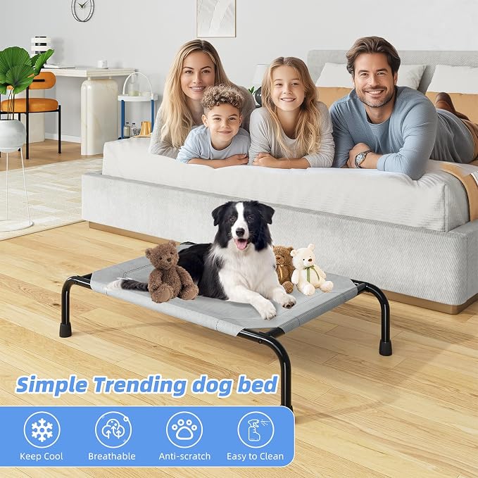 Simple Trending Raised Dog Bed for Small Dogs, Waterproof Elevated Dog Cot - Image 3