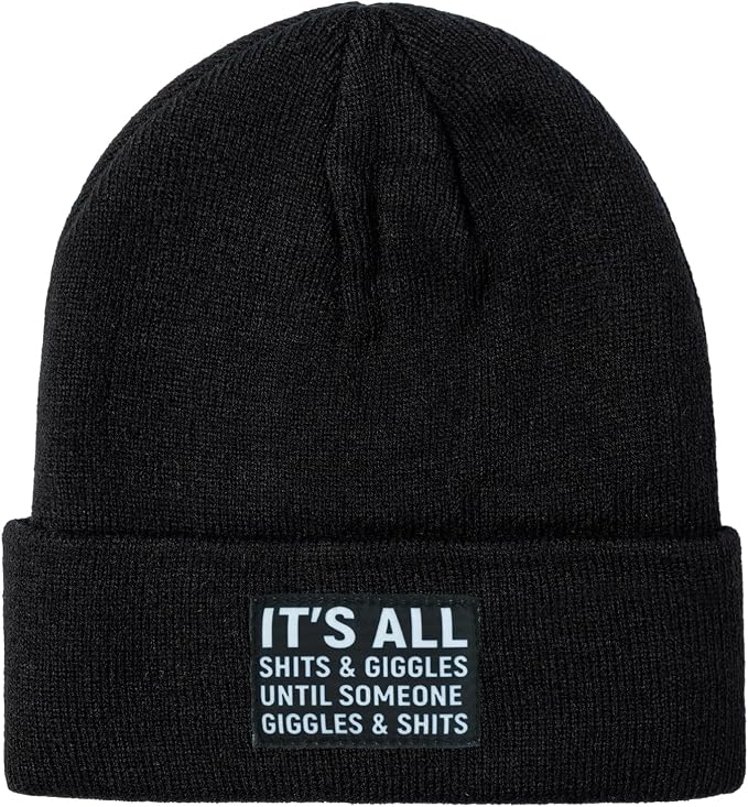 Funny Beanies Warm Knit Hats Fall Winter Black Hip Pop Knit Hat Cap by PBGTYWD