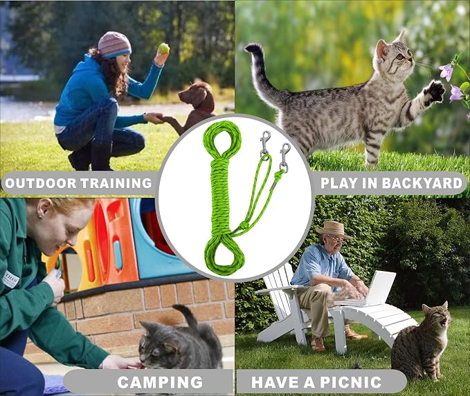 Reflective Cat Leash -15FT Cat Cable Out Escape Proof Walking Leads Yard Long - Image 6