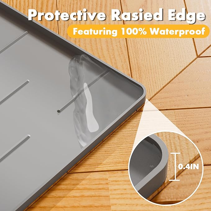 Pieviev Silicone Cat Litter Trapping Mat, Waterproof Kitty Litter Pads - Image 6