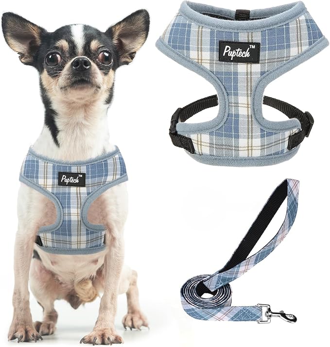 PUPTECK Soft Mesh Dog Harness and Leash Set Pet Puppy Cat Comfort Padded Vest by PUPTECK