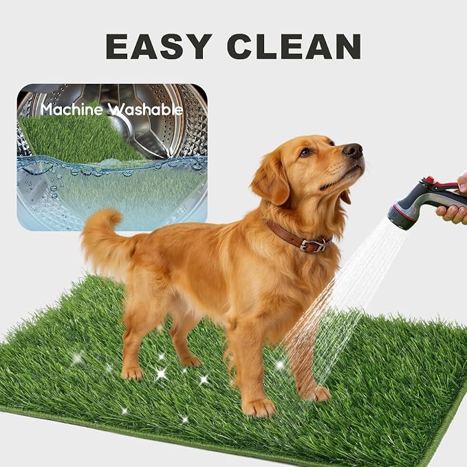 Dog Grass Pad with Tray Foldable Dog Litter Box High Walls, Odor Free - Image 7