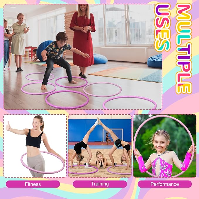 Sratte 12 Pcs Toy Hoop for Kid Detachable Adjustable Toy Hoop Colored Exercise - Image 4
