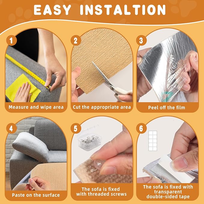 2pack Cat Scratch Couch Furniture and Wall Protector | Adhesive Cat Scratch Pad - Image 5