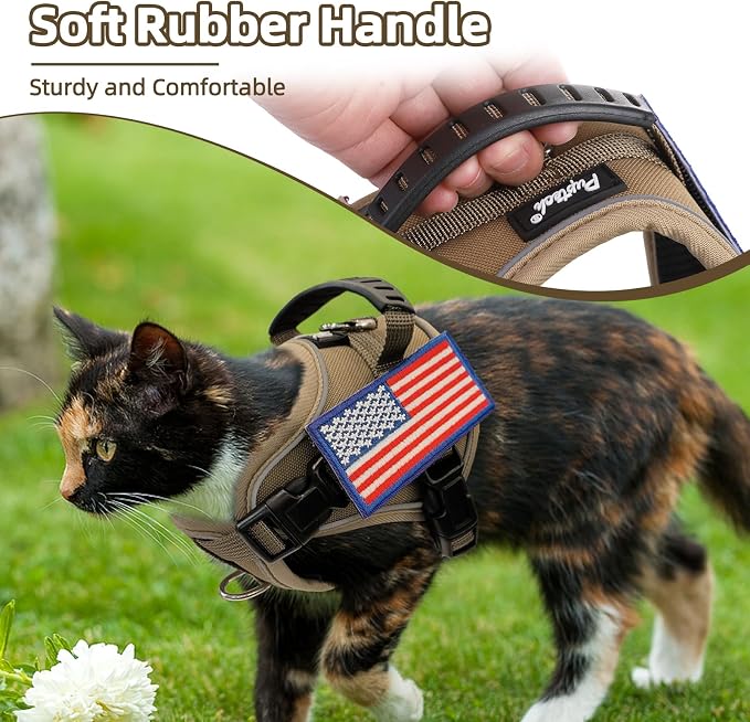 PUPTECK Tactical Cat Harness and Leash Set Escape Proof, Adjustable Reflective - Image 3