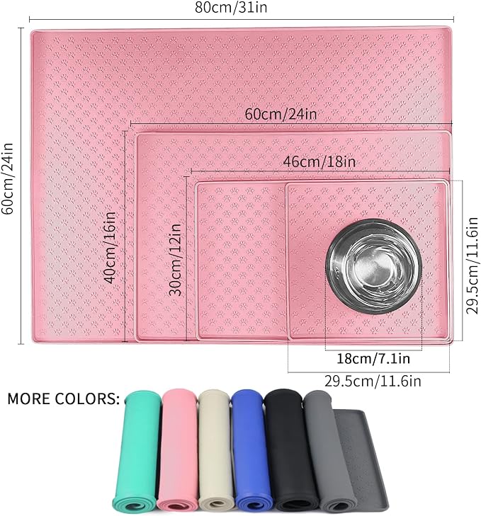 Ptlom Silicone Pet Placemat for Dog and Cat, Waterproof Anti-Slip Pet Feeding - Image 2