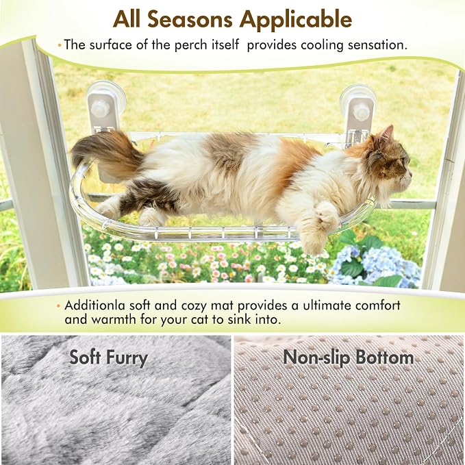 AMOSIJOY Transparent Cat Window Perch, Panoramic Space Capsule Window Seat - Image 5