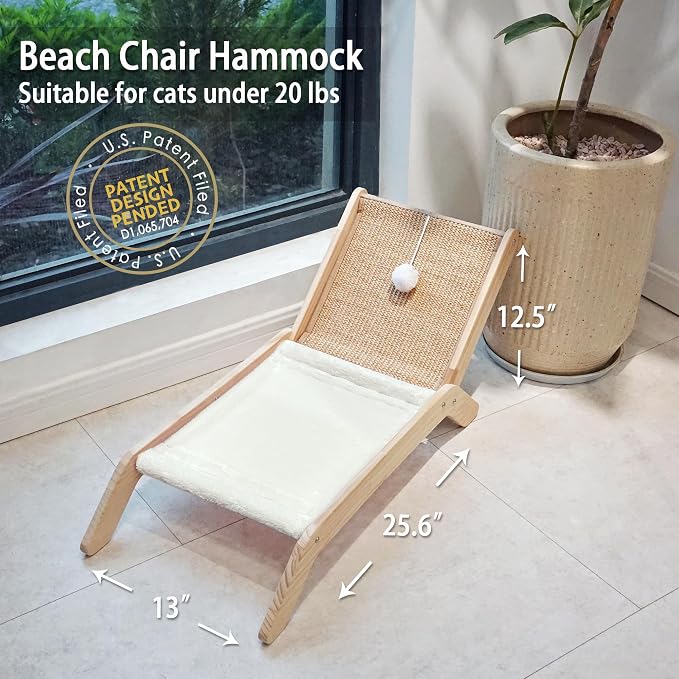 PETKARAY Beach Chair Cat Hammock, Elevated Cat Beds - Image 2