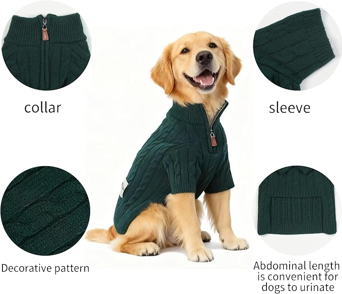 Small/Medium Dog Sweater, Warm Dog Winter Coat w/Sleeves, Comfortable High Neck - Image 6