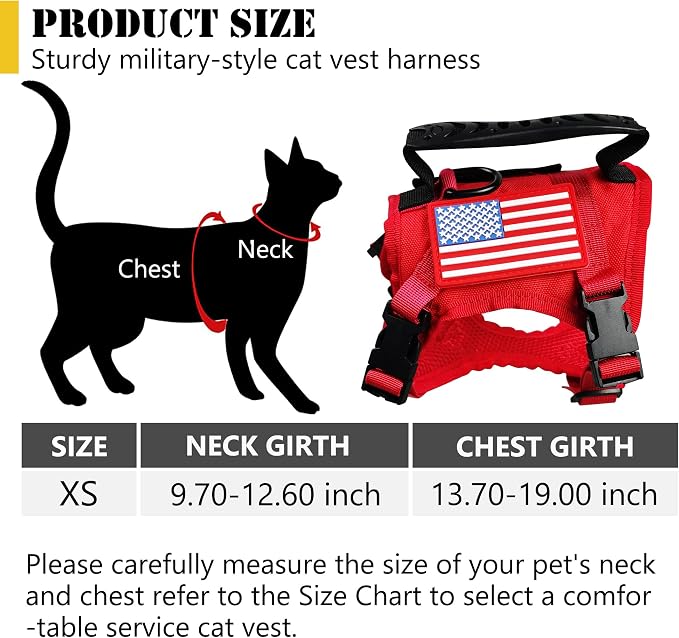 Tactical Cat Harness and Leash for Walking Escape Proof, Adjustable Military K9 - Image 4