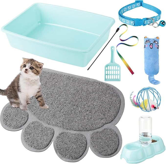7 Pcs Small Cat Kitten Starter Kit Cat Litter Box by Tioncy