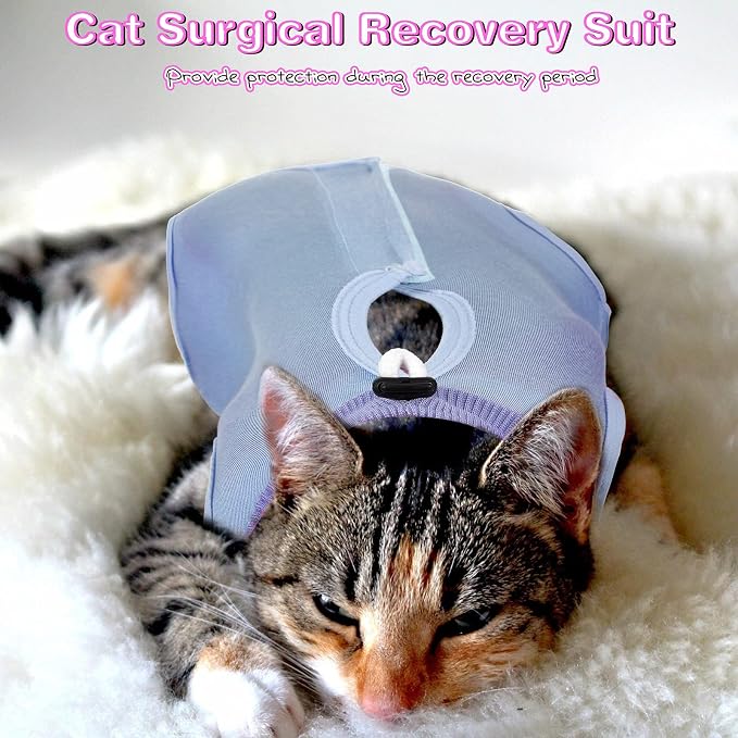Nuanchu 3 Pieces Cat Recovery Suit Kitten Recovery Suit E-Collar Alternative - Image 6