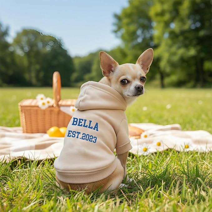 Personalized Dog Hoodie, Custom Embroidered/Printed Name Pet Hoodie, Warm - Image 3