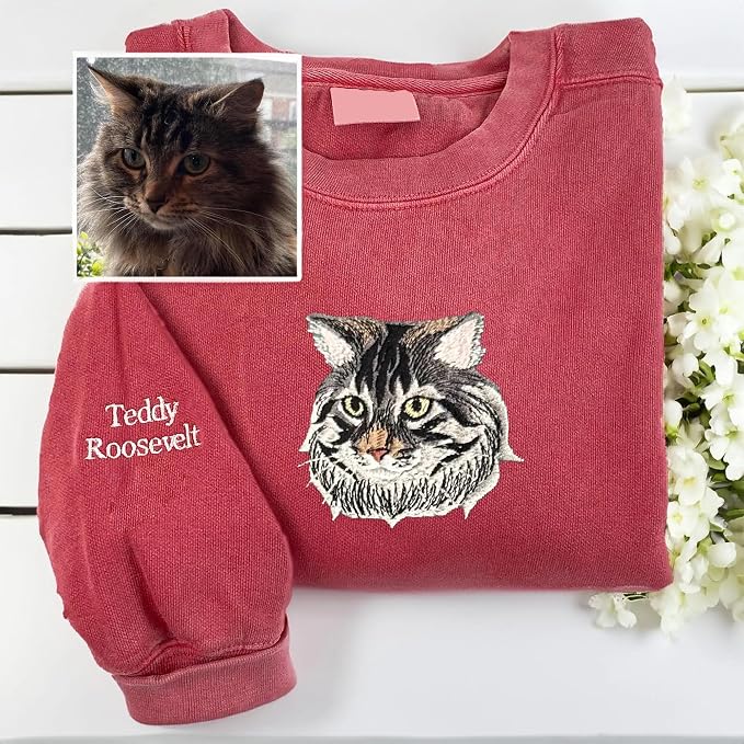 GODMERCH Customized Pet Embroidered Sweatshirt, Custom Dog Face Embroidered - Image 5