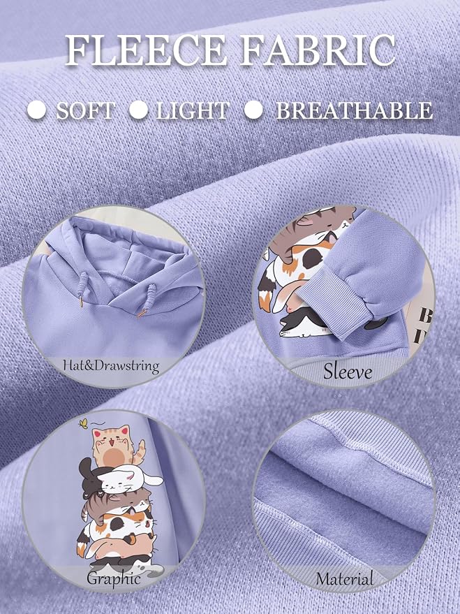 Tuislay Cute Cat Graphic Hoodies - Image 5