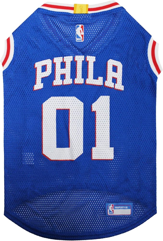 Pets First NBA PHILADELPHIA 76ERS DOG Jersey, Medium by PETSFIRST